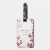 Modern rood blad Bagagelabel (Achterkant verticaal)