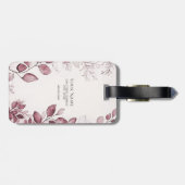 Modern rood blad Bagagelabel (Achterkant horizontaal)