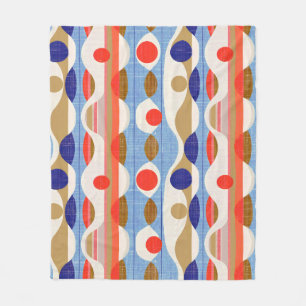 Modern rood blauw ogee patroon fleece deken
