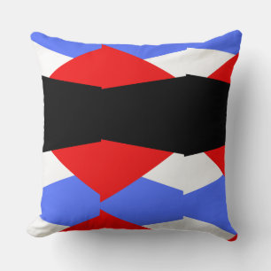 Modern Rood & Blauw & zwart & wit kleurenblok Kussen