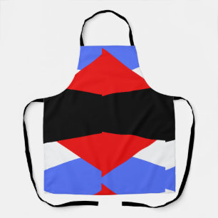 Modern Rood & Blauw & zwart & wit kleurenblok Schort