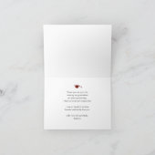 Modern rood elegant script eenvoudig Afstuderen Bedankkaart (Binnen)