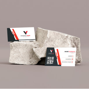 Modern rood en donker visitekaartje