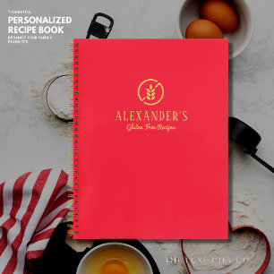 Modern Rood en Goud Glutenvrij Blank Recept Boek