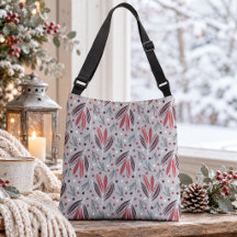 Modern rood en grijs botanisch patroon