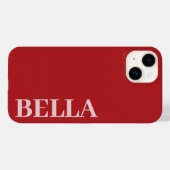 Modern rood en roze initiaal minimaal hedendaags Case-Mate iPhone case (Achterkant (horizontaal))