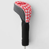 Modern Rood en Wit Doodled Heart Valentijn Naam Golfheadcover (Schuin)