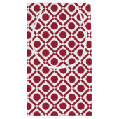 Modern rood en wit geometrisch monogram en naam klein cadeauzakje (Achterkant)