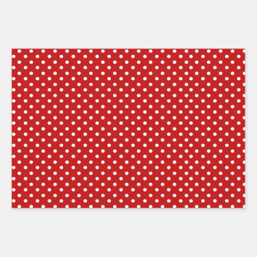 Modern rood en wit geometrisch Stippen patroon Inpakpapier Vel (Voorkant)