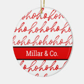 Modern rood en wit kerstpatroon keramisch ornament (Links)