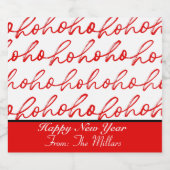 Modern rood en wit kerstpatroon likeurfles etiket (Enkel label)