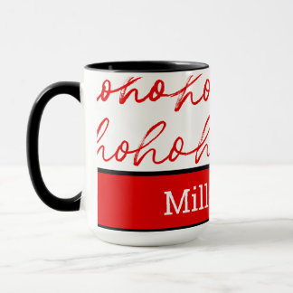 Modern rood en wit kerstpatroon mok