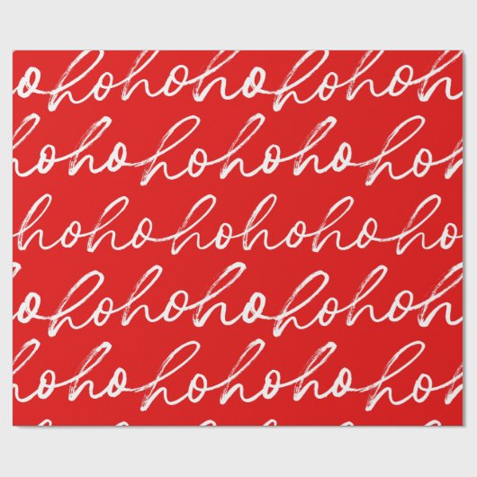 Modern rood en wit kerstscript patroon cadeaupapier (Vlak)