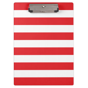 Modern rood en wit vet strepen patroon klembord