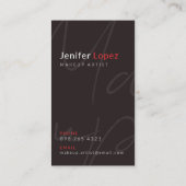 Modern rood en zwart make-up artiest Visitekaartje (Achterkant)