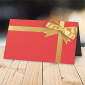 Modern rood geschenk met gouden boog | Vakantie