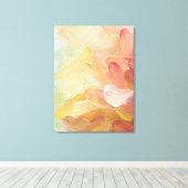 Modern rood gouden Blauwgroen wit Abstract oliever Canvas Afdruk (Insitu (Houten vloer))