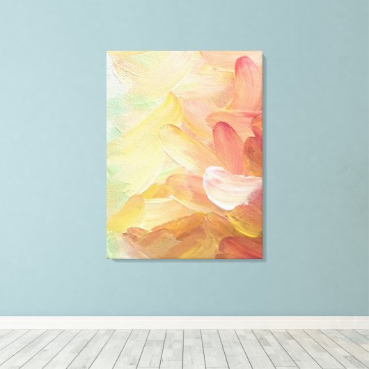 Modern rood gouden Blauwgroen wit Abstract oliever Canvas Afdruk (Insitu (Houten vloer))