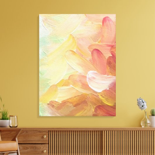 Modern rood gouden Blauwgroen wit Abstract oliever Canvas Afdruk (Insitu (Woonkamer))