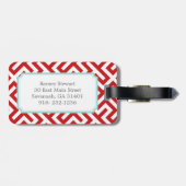 Modern rood Grieks zeer belangrijk geometrisch Bagagelabel (Achterkant horizontaal)