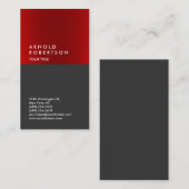 Modern Rood Grijs Cool Professional Visitekaartje (Voorkant / Achterkant)