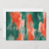 Modern rood groen abstract beschilderd kerstfeest feestdagenkaart (Achterkant)