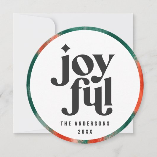 Modern rood groen abstract beschilderd kerstfeest feestdagenkaart (Voorkant)