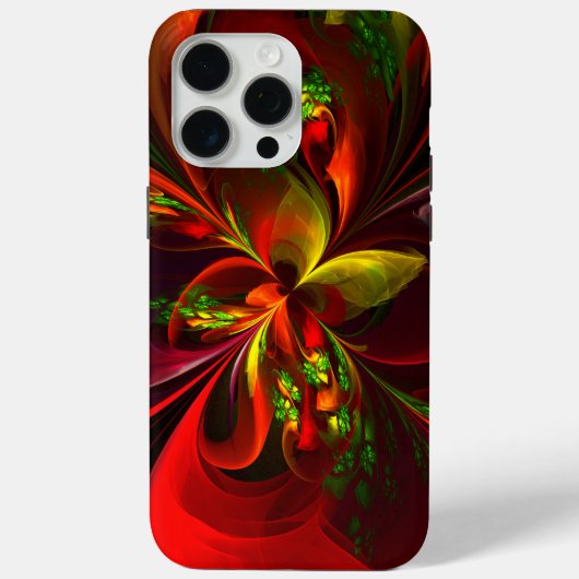 Modern rood groen bloemig Abstract kunstpatroon #0 Case-Mate iPhone Case (Achterkant)