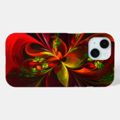 Modern rood groen bloemig Abstract kunstpatroon #0 Case-Mate iPhone Case (Achterkant (horizontaal))