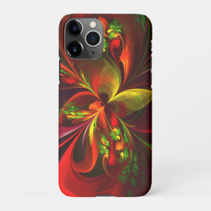 Modern rood groen bloemig Abstract kunstpatroon #0 iPhone 11Pro Hoesje