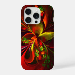 Modern rood groen bloemig Abstract kunstpatroon #0 iPhone 15 Pro Hoesje