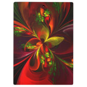 Modern rood groen bloemig Abstract kunstpatroon #0 Klembord (Achterkant)