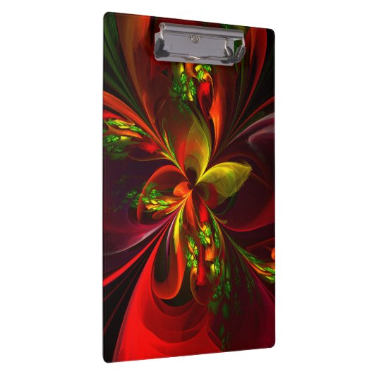 Modern rood groen bloemig Abstract kunstpatroon #0 Klembord (Rechts)