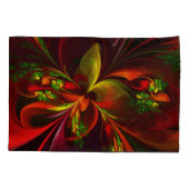 Modern rood groen bloemig Abstract kunstpatroon #0 Kussensloop (Achterkant)