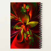 Modern rood groen bloemig Abstract kunstpatroon #0 Notitieboek (Achterkant)