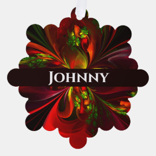 Modern rood groen bloemig Abstract kunstpatroon #0 Ornament Kaart