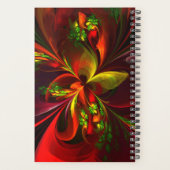 Modern rood groen bloemig Abstract kunstpatroon #0 Planner (Achterkant)