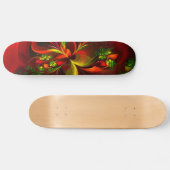 Modern rood groen bloemig Abstract kunstpatroon #0 Skateboard (Horizontaal)