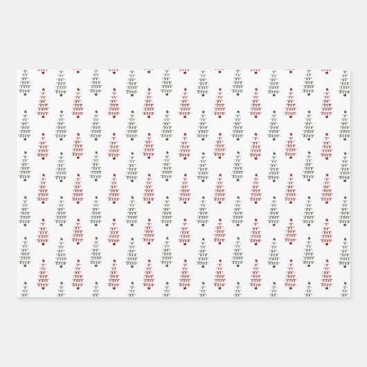 Modern rood groen en wit vrolijk kerstscript inpakpapier vel (Voorkant 3)