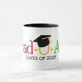 Modern Rood Groen Geel Afstuderen Mok (Midden)