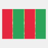 Modern Rood Groen & Gouden Lijn Kleurenblok Kerstm Inpakpapier Vel (Voorkant 2)