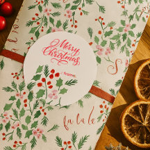 Modern Rood & Groen Kerst Bloempatroon