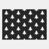 Modern rood groen zwart kerstbomen patroon inpakpapier vel (Voorkant 3)