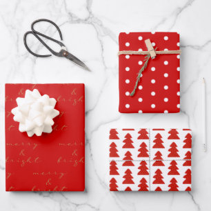 Modern rood kerstcadeaupapier inpakpapier vel