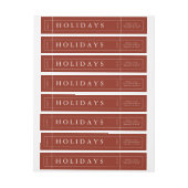 modern rood kerstenvelopetiket (Vel)