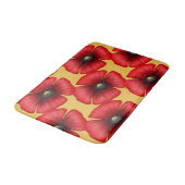 Modern rood klaproos patroon op gele badmat (Gekanteld)