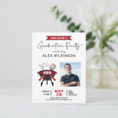 Modern Rood Leuk Script Eenvoudig Foto Afstuderen  Briefkaart (Staand voorkant)