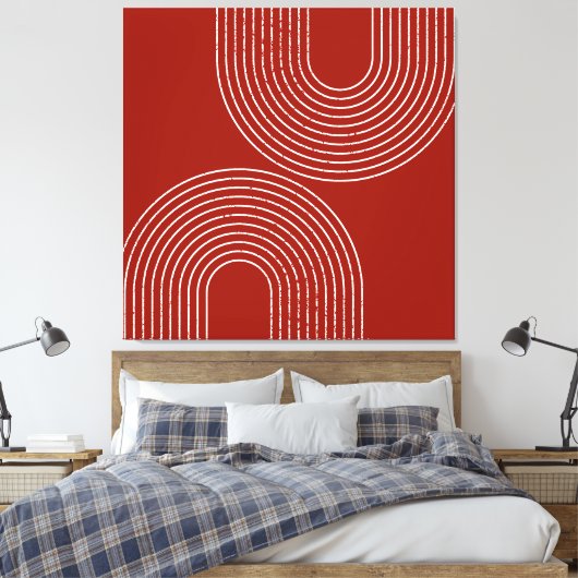 Modern rood ontwerp canvas afdruk (Insitu (Slaapkamer))