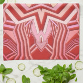 Modern rood roze geometrisch theedoek (Gevouwen)