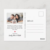 Modern rood script 5 foto kerstvakantie briefkaart (Achterkant)